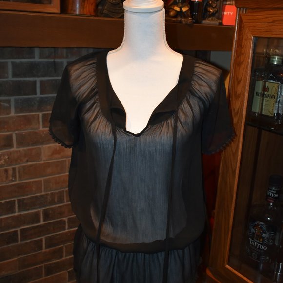 Mossimo Black Sheer Blouse Size XS - Picture 2 of 4